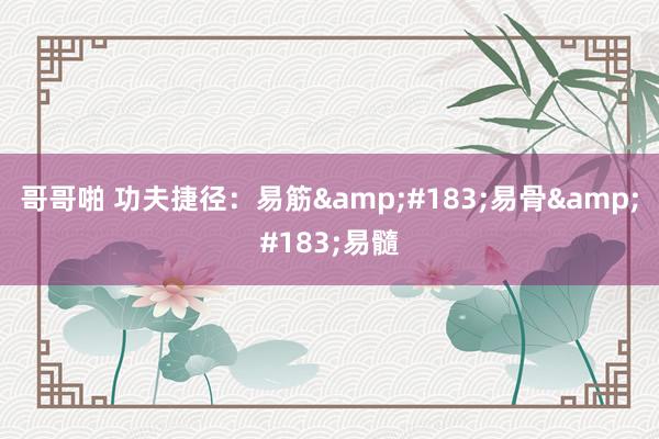 哥哥啪 功夫捷径：易筋&#183;易骨&#183;易髓